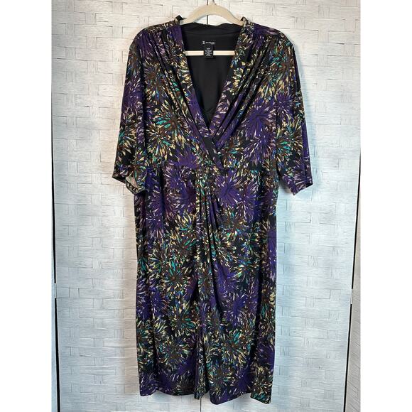 New direction short sleeve V-neck, rap style dress colorful feminine plus size - Picture 1 of 11